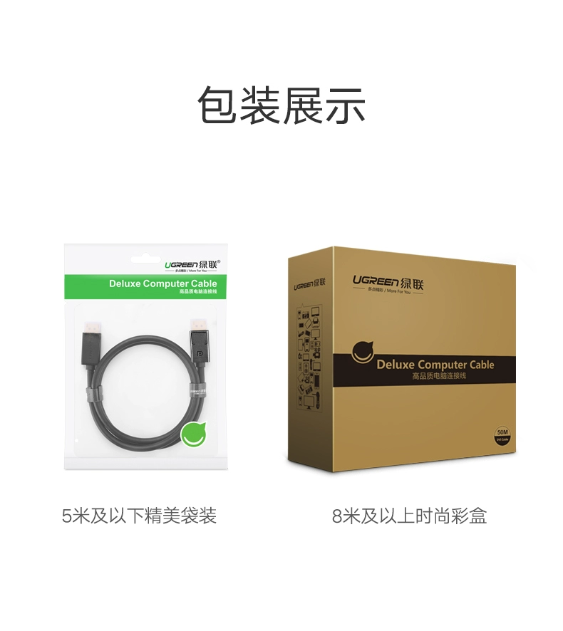ugreen绿联-更专业更安心的数码品牌 绿联dp1.2显示器高清线
