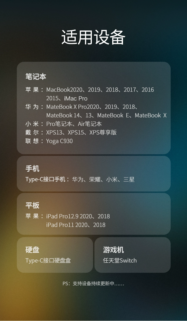 绿联type-c数据线扁线，手机电脑pd60w快充线