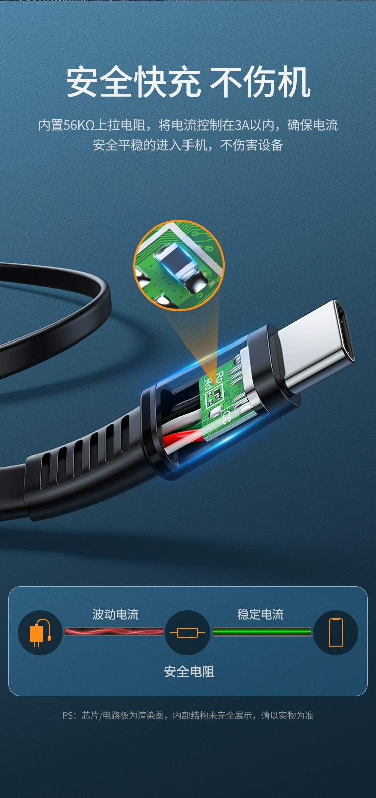 绿联type-c数据线3a快充线