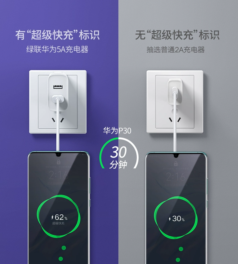绿联5a超级快充充电器华为scp快充