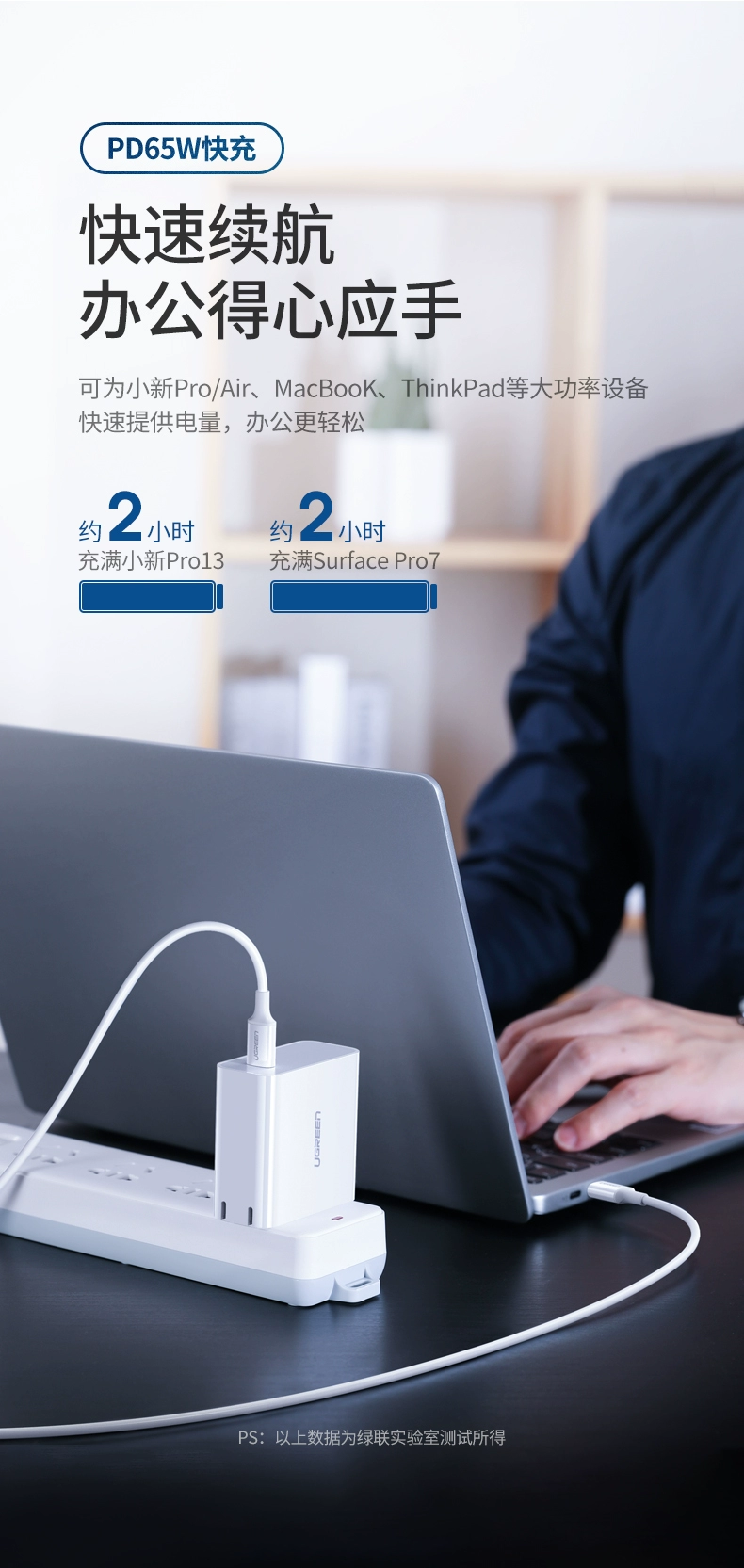 ugreen绿联-更专业更安心的数码品牌 绿联pd65w充电器macbook小米笔记本充电头
