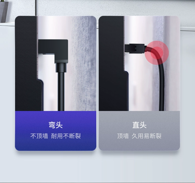 绿联六类弯头网线，cat6千兆纯铜网线