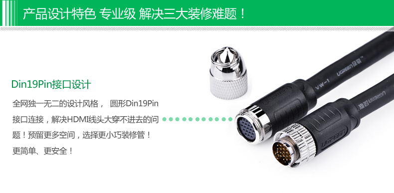 绿联 hd125 hdmi线工程装修线