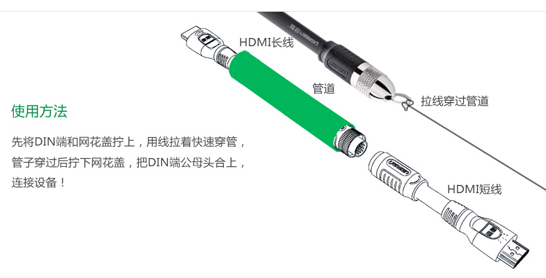 绿联 hd125 hdmi线工程装修线