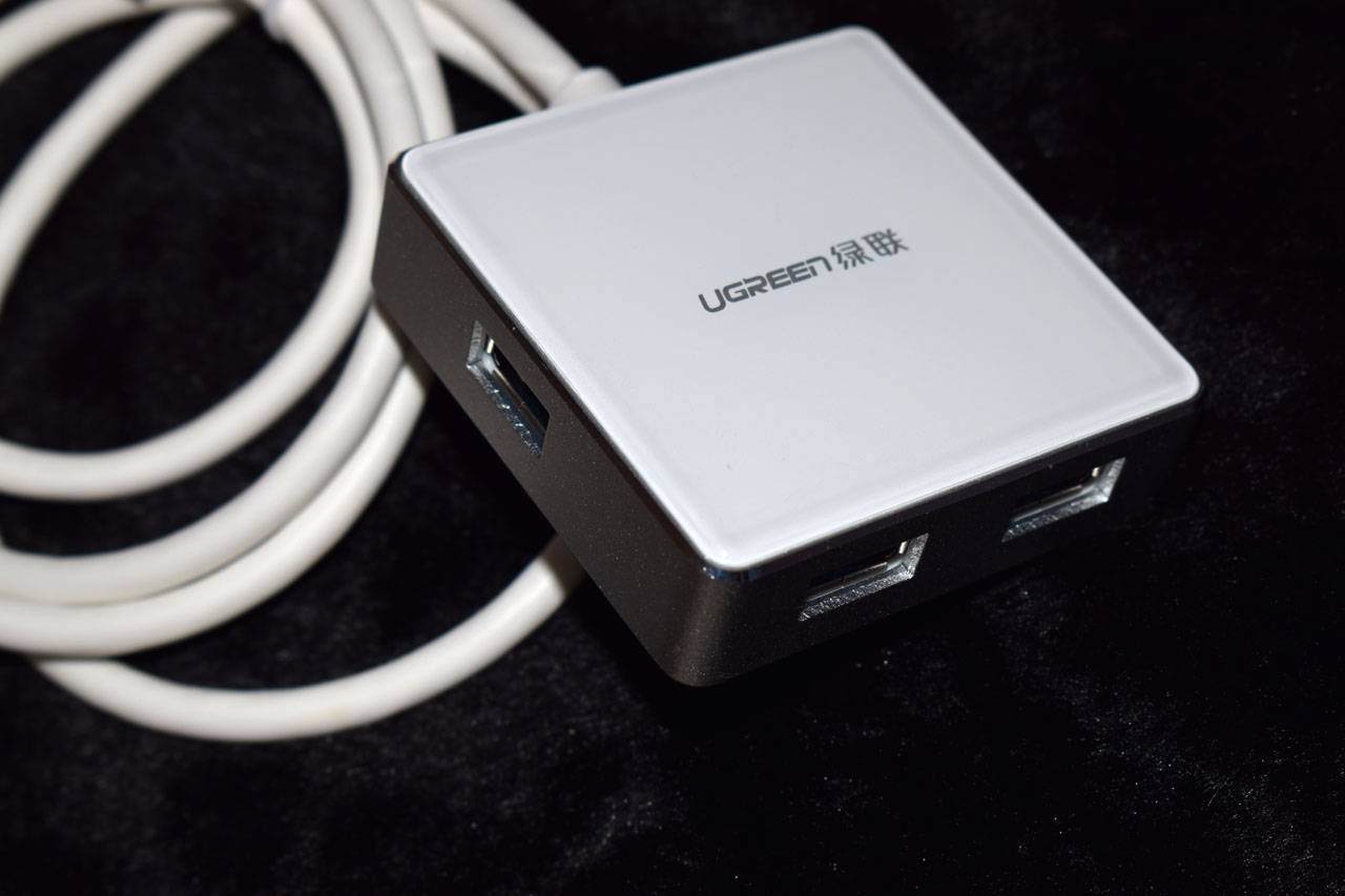 绿联usb3.0hub,一拖四集线器开箱测评