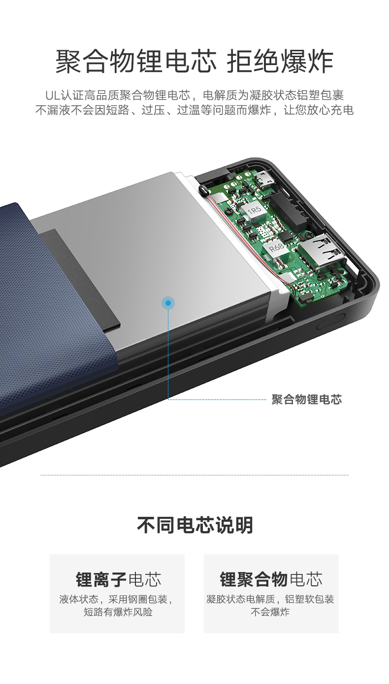 绿联苹果移动电源，20000毫安自带iphone8x数据线