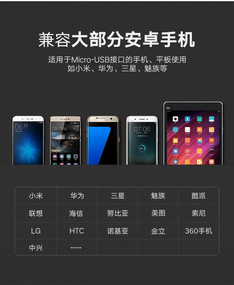 绿联安卓数据线，华为小米三星micro usb接口手机通用