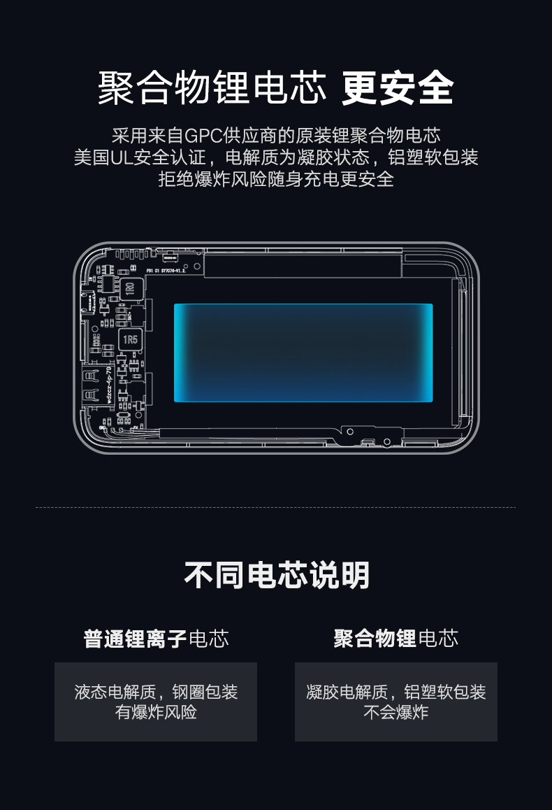 绿联5000毫安充电宝，苹果华为小米通用自带苹果线移动电源