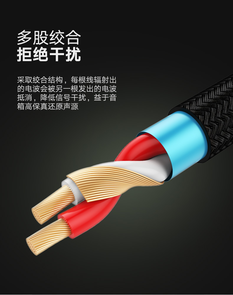 绿联香蕉头音箱线，发烧级双头功放音响喇叭连接线