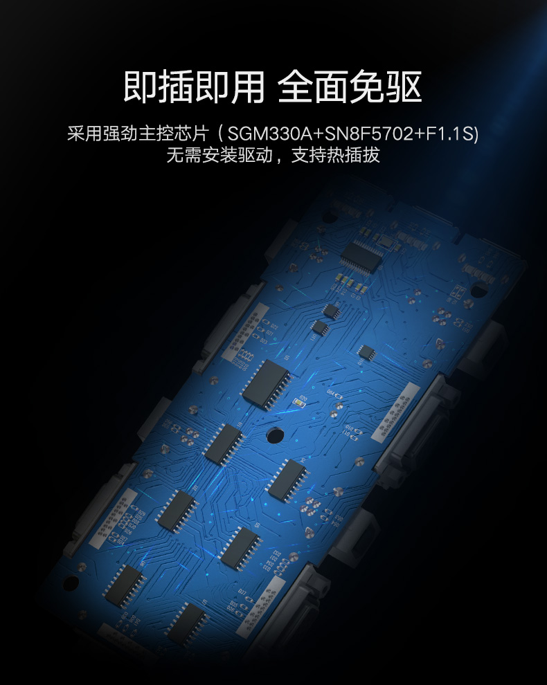 绿联vga切换器，vga kvm分配四进一出显示屏键鼠共享器