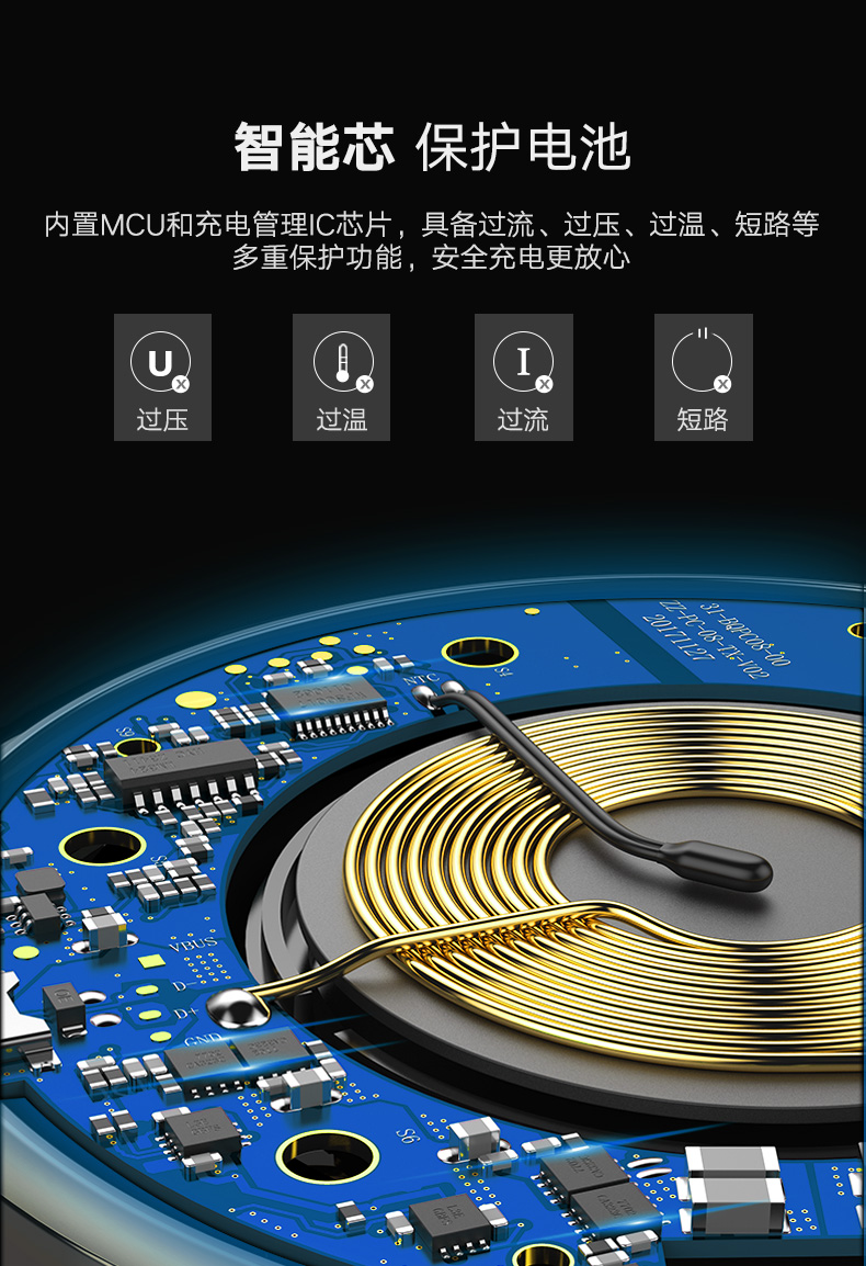 绿联苹果x无线充电器，无线快充iphonex/8/8p三星s8s9专用