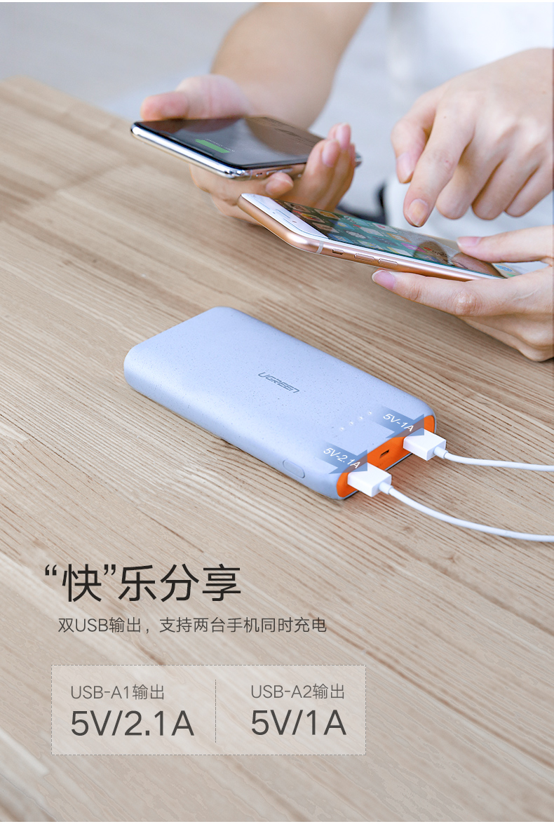 绿联20000毫安鹅卵石移动电源