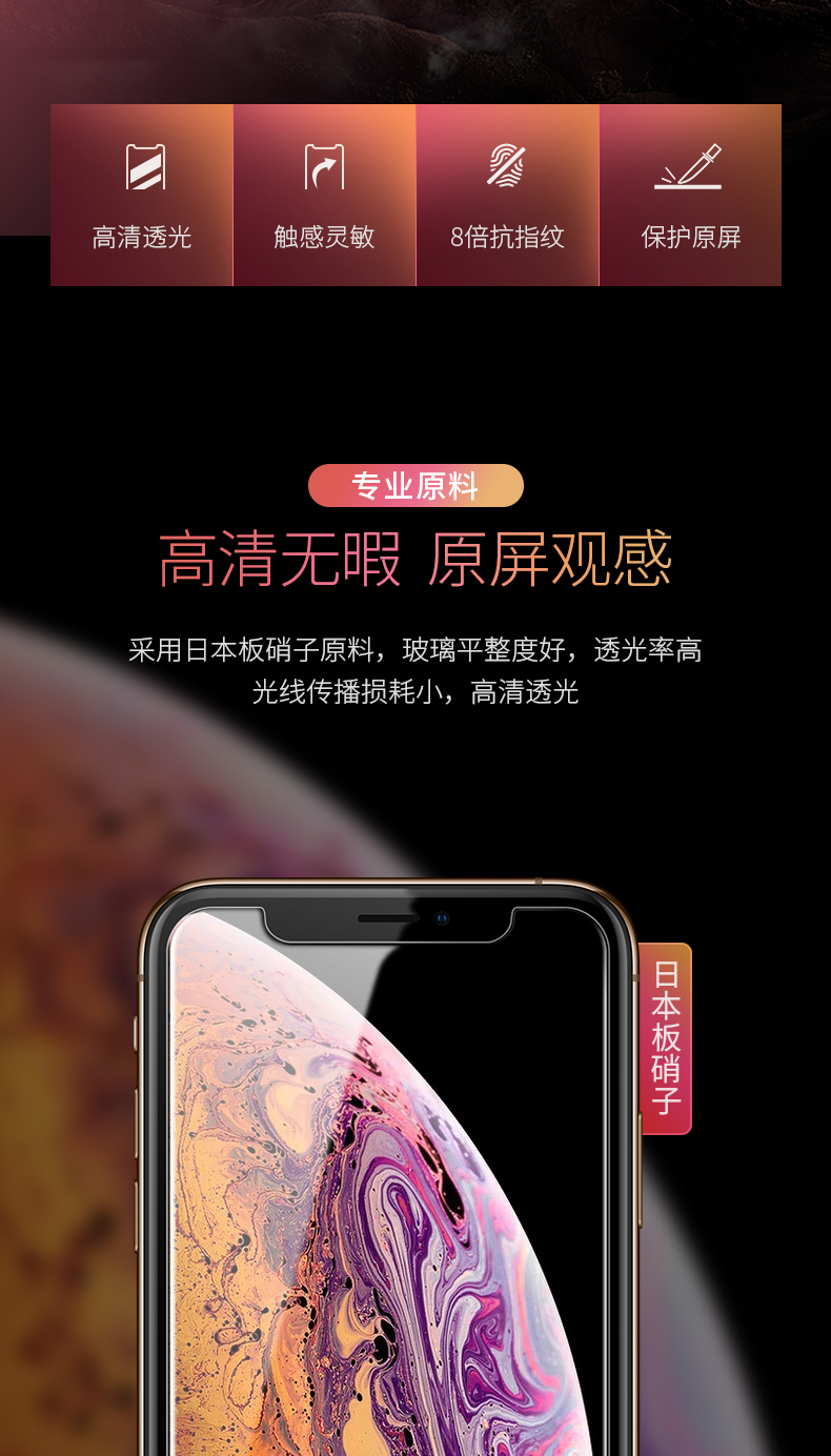 绿联iphone xs钢化膜