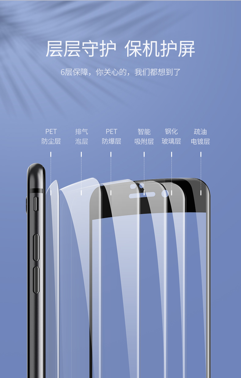 ugreen绿联-更专业更安心的数码品牌 绿联iphone 7/8plus钢化膜,全屏包边防指纹手机贴膜