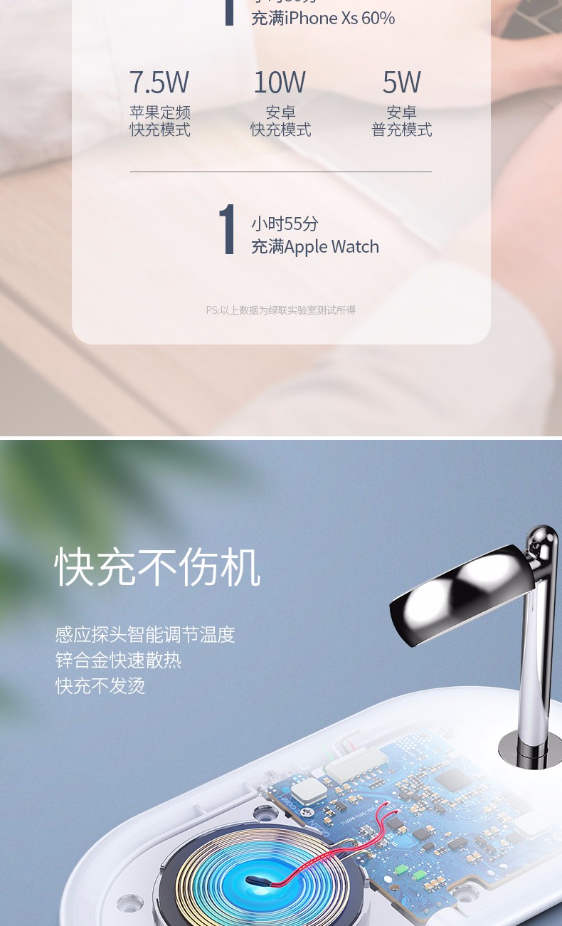 绿联iphone/iwatch无线充电二合一,苹果手机手表同时充电 绿联iphone/iwatch无线充电二合一,苹果手机手表同时充电