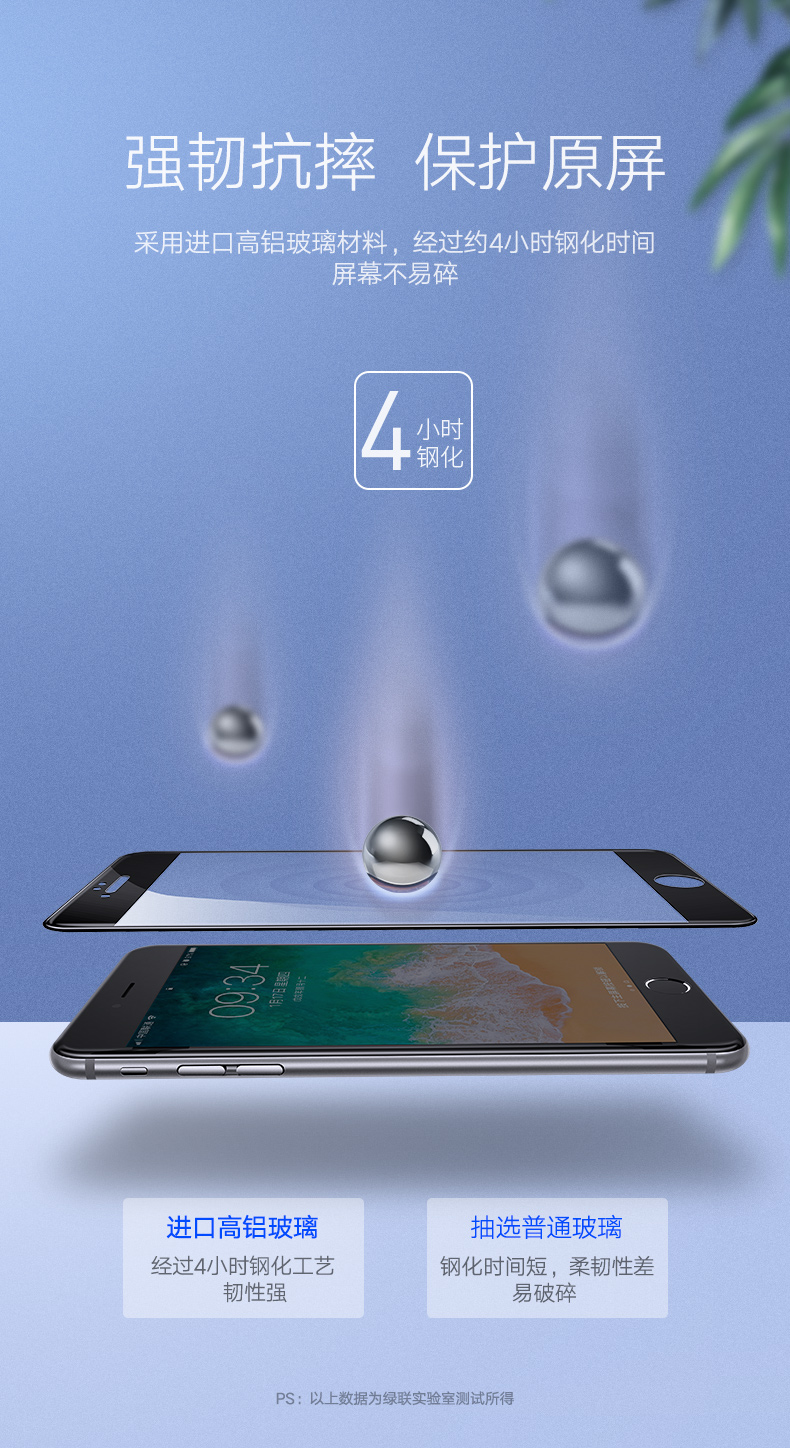 绿联iphone6/6p/6s/plus防蓝光钢化膜