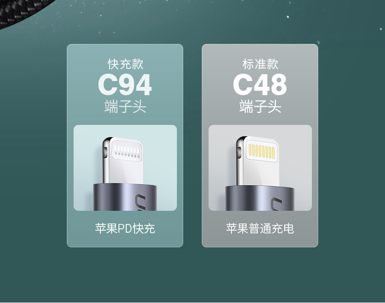 绿联usb-c转lightning闪充线编织款