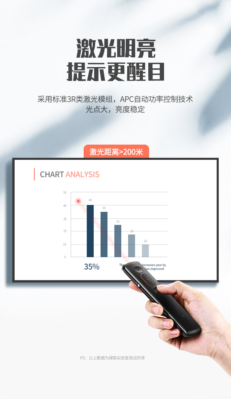 绿联ppt激光翻页笔 幻灯片翻页使用