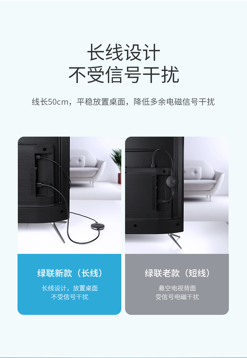 绿联无线投屏器 手机同屏转换器