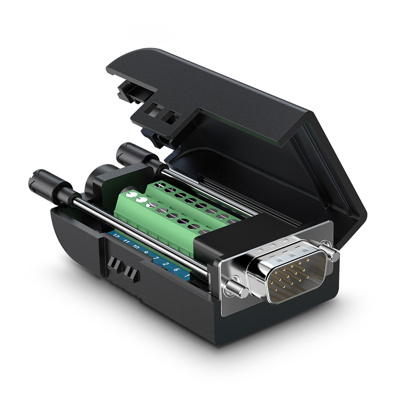 绿联vga免焊接头公3 6 9连接器3排15针db15