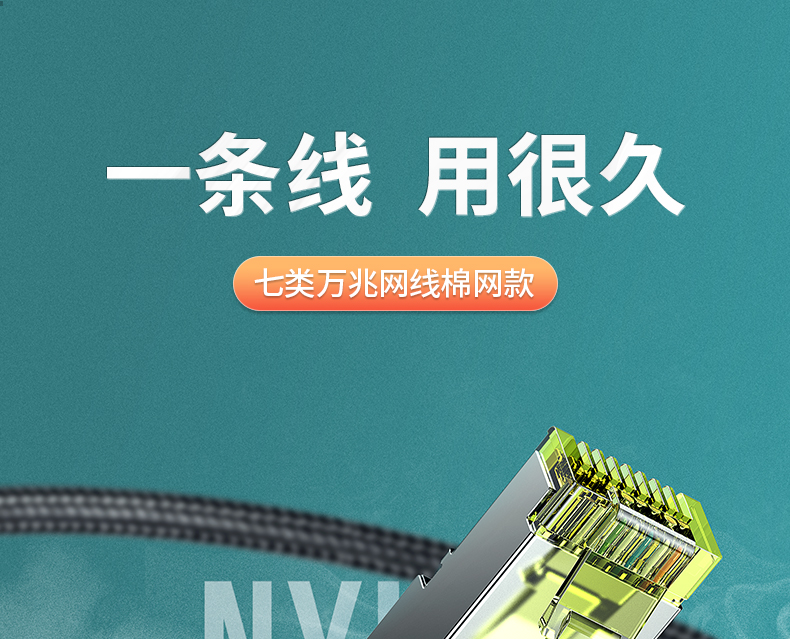 绿联cat7七类万兆网线棉网编织款