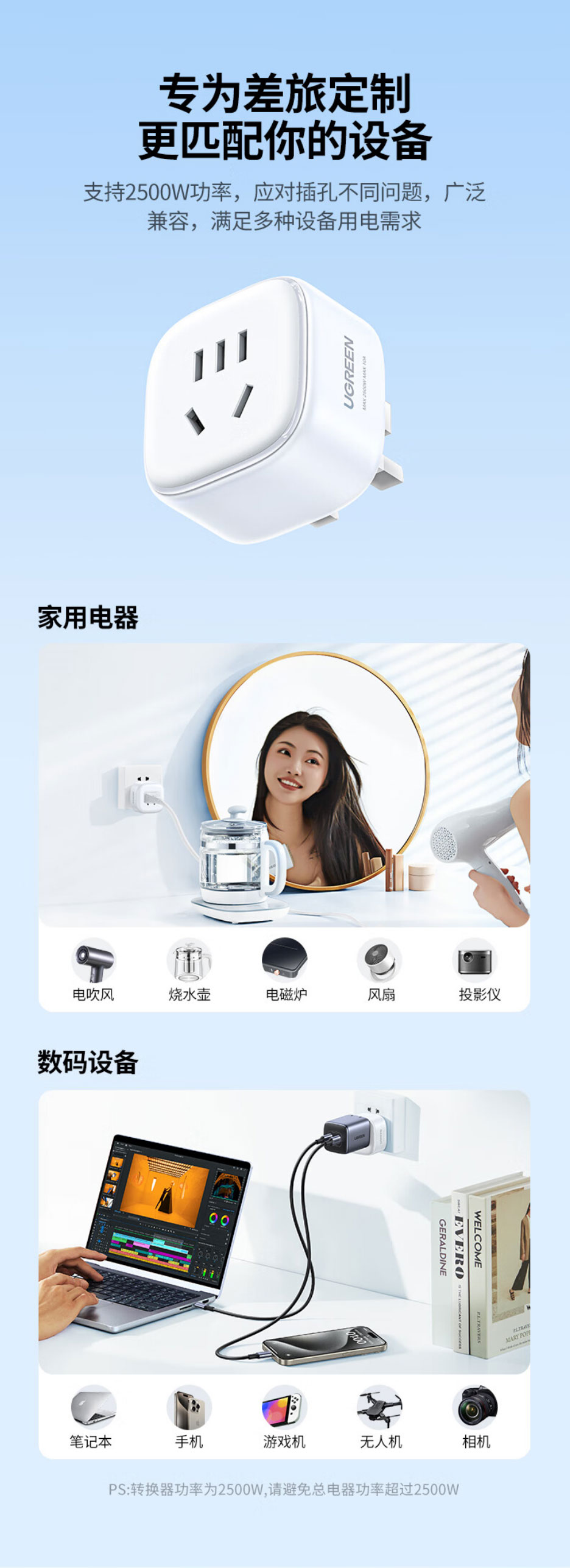 绿联英标转国标旅行插座转换器-s510 绿联英标转国标旅行插座转换器-s510