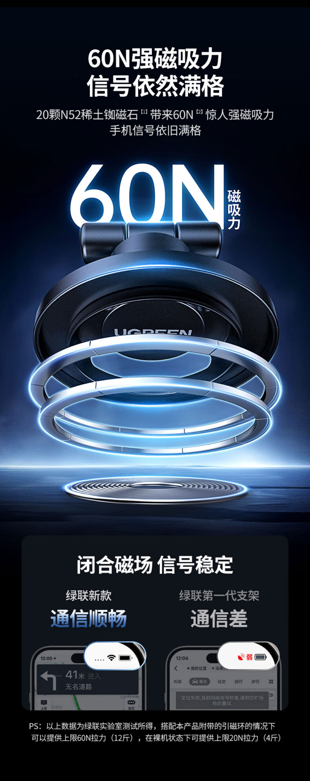 绿联lp853车载手机支架,360°翻折设计,magsafe磁吸 绿联lp853车载手机支架,360°翻折设计,magsafe磁吸