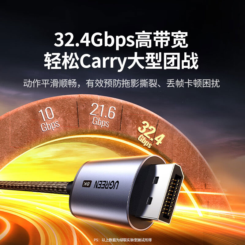 绿联type-c转dp1.4投屏线8k款