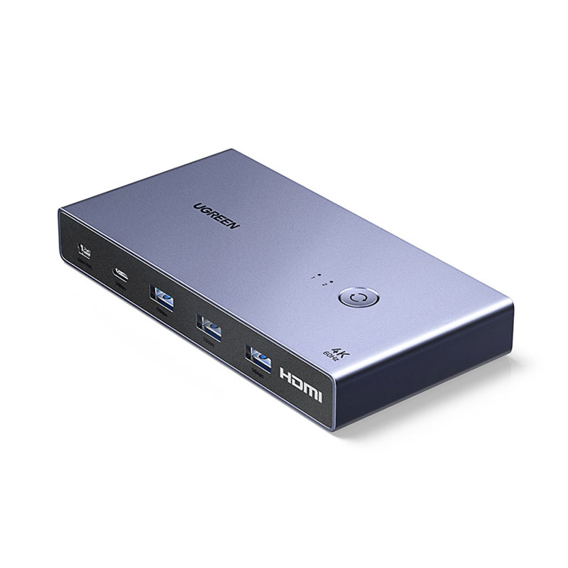 绿联kvm切换器 hdmi2.0 4k/60hz 双电脑共享显示器