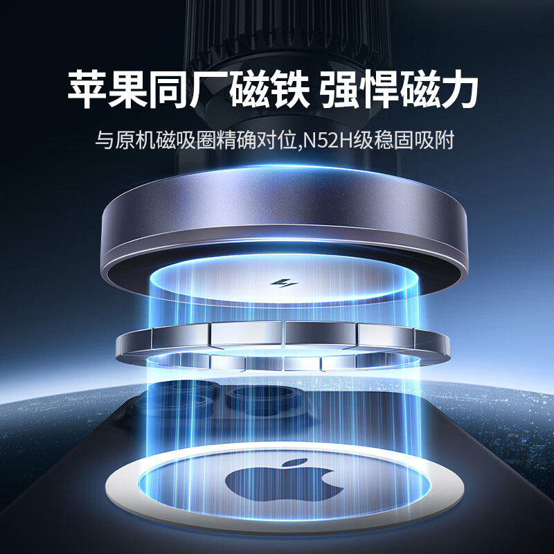 绿联车载无线充电器磁吸支架适用苹果iphone12-15