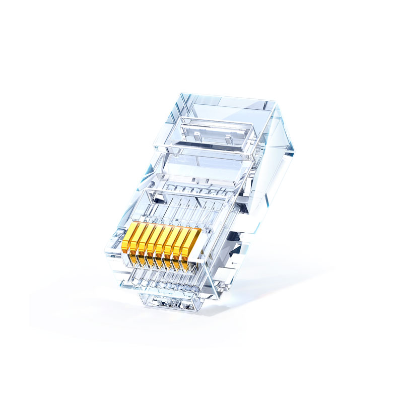 绿联超五类非屏蔽通孔式3u水晶头