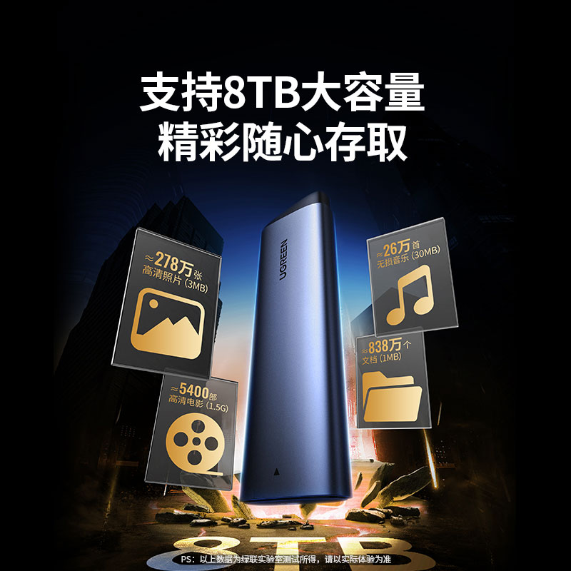 绿联双协议m.2硬盘盒 10gbps高速传输