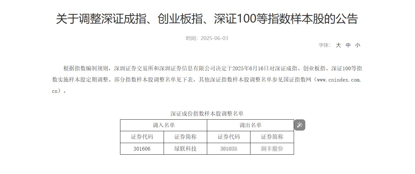 绿联科技首次入选深证成指样本股 绿联科技首次入选深证成指样本股