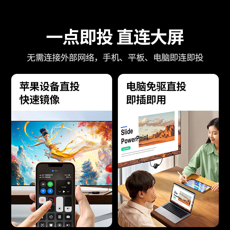 绿联1080p无线投屏器 即插即用手机电脑通用