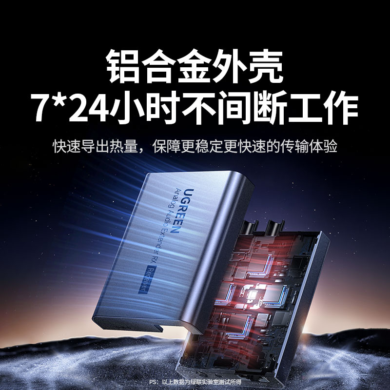 绿联音频网线延长器一对一传输 500米