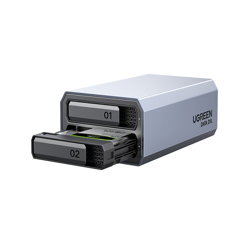 绿联双盘位硬盘阵列柜 多模式raid存储扩展硬盘盒