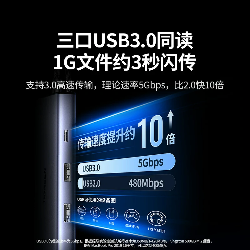 绿联type-c 九合一多功能扩展坞