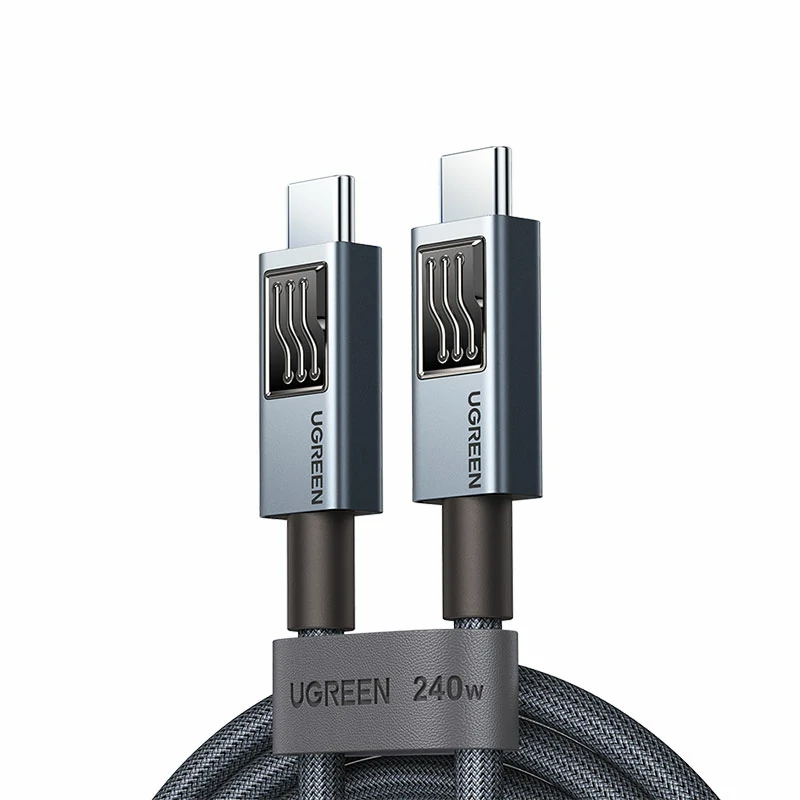绿联 pd240w 双type-c硅胶编织数据线