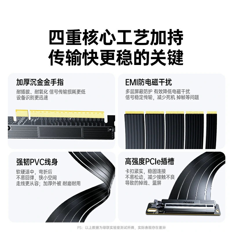 绿联pcie4.0x16显卡延长线20cm