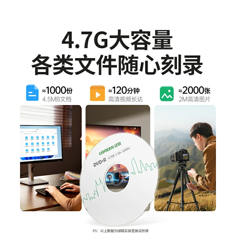 绿联dvd r空白光盘 4.7g大容量刻录碟