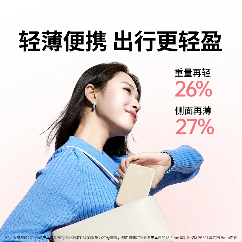 绿联 30w双向快充移动电源 10000mah