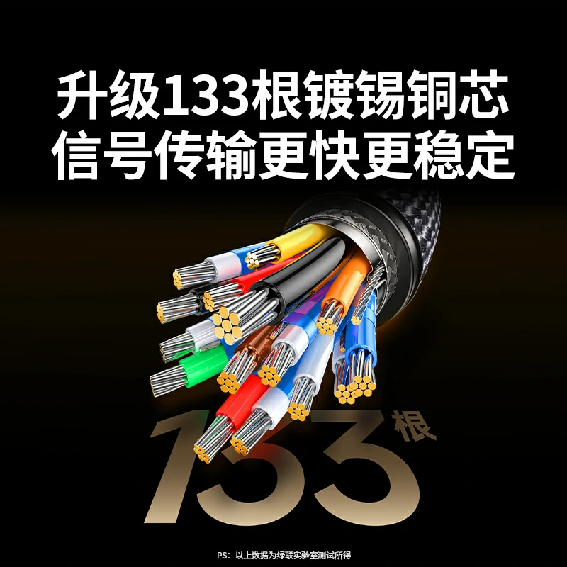 绿联 hdmi2.2 高清编织线 16k