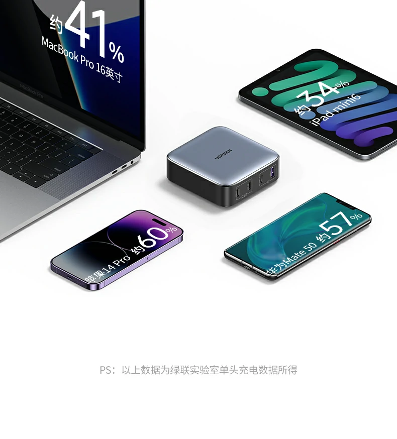 绿联多设备扩展供电 充电接口布局展示 绿联桌面多设备扩展供电 充电接口布局展示