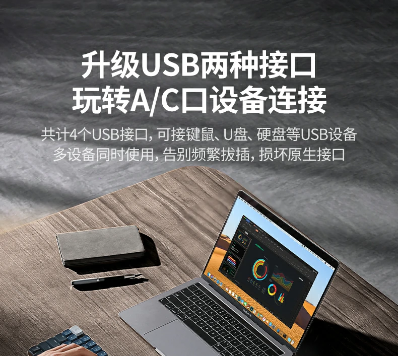 绿联cm498-15375 type-c扩展坞sd tf读卡展示