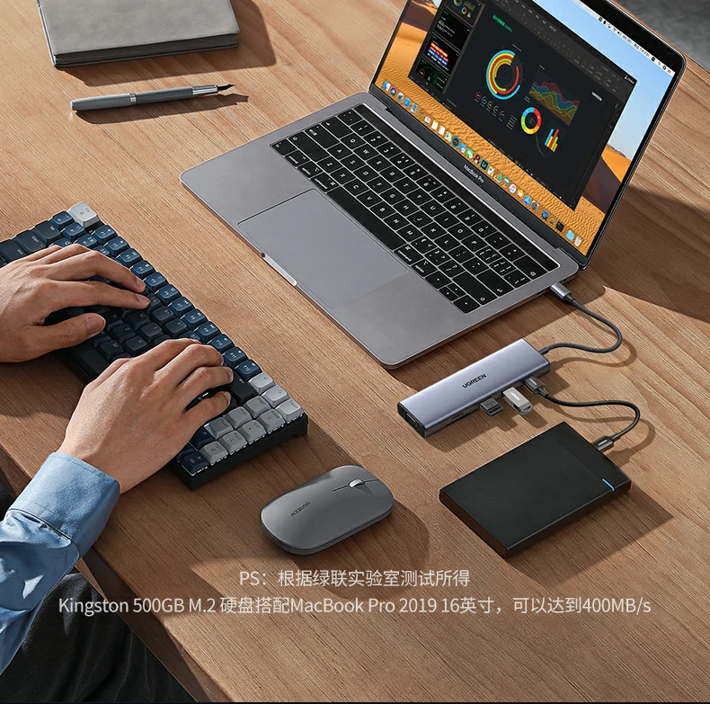 绿联cm498-15600 九合一扩展坞 多设备同时扩展