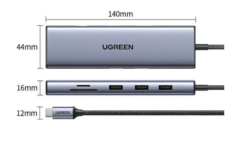 绿联cm498-15600 扩展坞 多合一接口设计