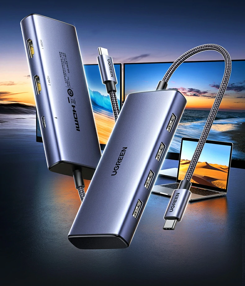 cm498-35897扩展坞接口分布细节展示 绿联cm498-35897多接口type-c扩展坞接口布局