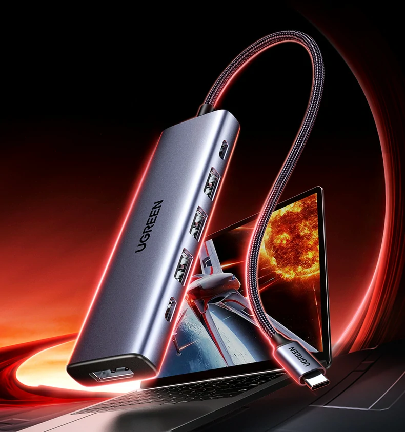 绿联cm511-75642 dp接口特写，支持4k@60hz/2k120hz/1080p144hz高刷新率输出