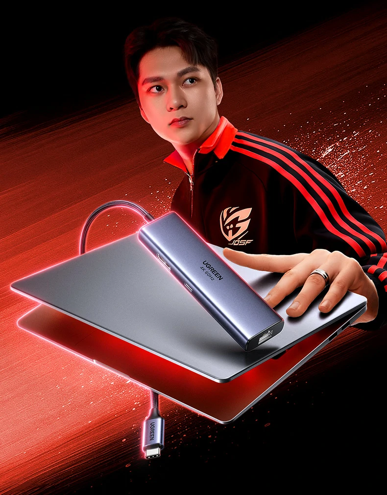 绿联cm512-75643 dp接口特写，支持4k@60hz高清输出