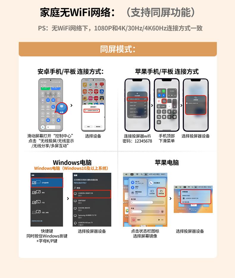 ugreen 投屏器 windows系统 轻松投屏